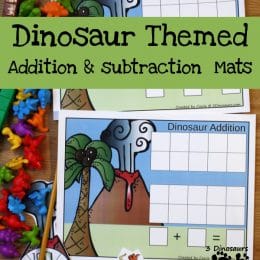 FREE Dinosaur Themed Subtraction Mats