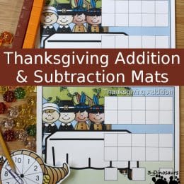 Free Thanksgiving Addition & Substraction Mats