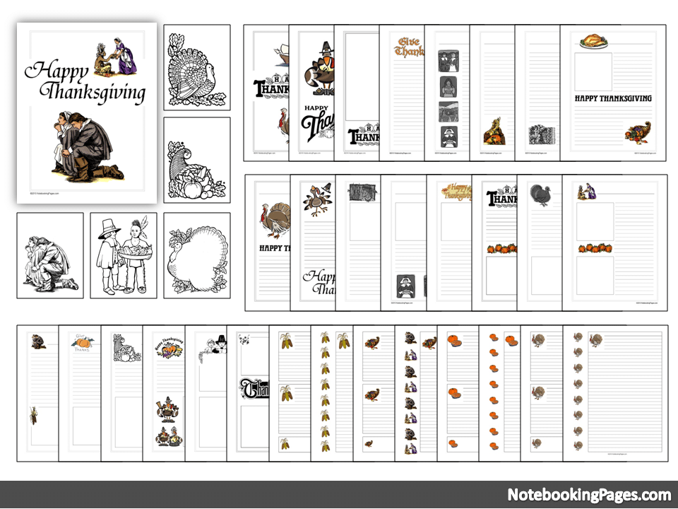 Free Thanksgiving Notebook Pages