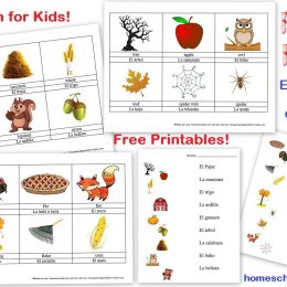 Free Spanish Words Worksheets (Colors & Fall)