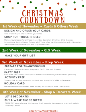 Free Christmas Countdown Planner