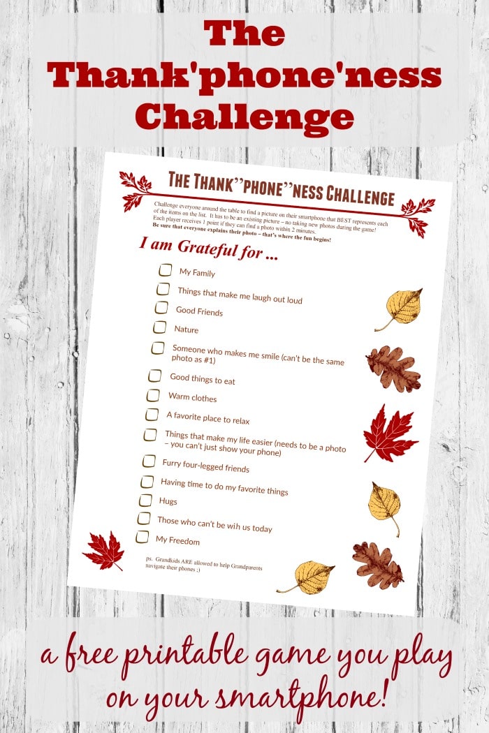 Free Thanksgiving Photo Gratitude Hunt