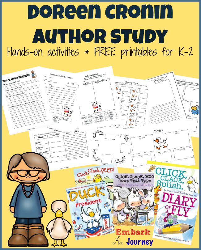 Free Doreen Cronin Author Study w/ Printables