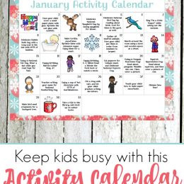 Free January Preschool Activity Calendar