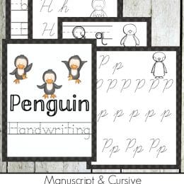 Free Penguin Handwriting Pack – Print and Cursive