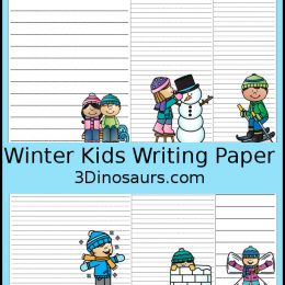 Free Kids Winter Activities Writing Paper