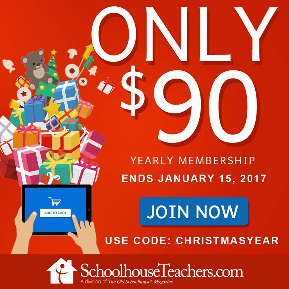 Schoolhouse Teachers Annual Membership Only $90! (Reg. $139!)