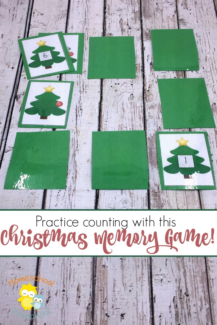 Free Christmas Counting Memory Game