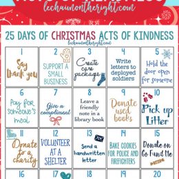 Free 25 Days of Christmas Acts of Kindness Printable