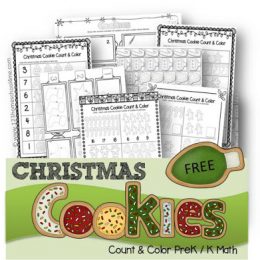 Free Christmas Cookie Count & Color Worksheets