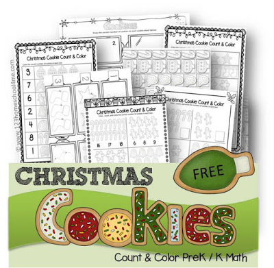 Free Christmas Cookie Count & Color Worksheets