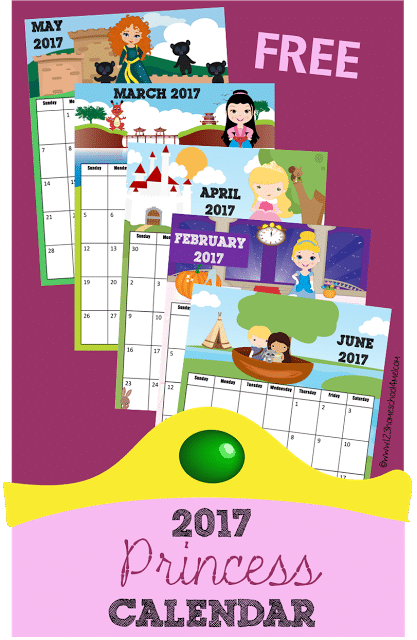 Free 2017 Princess Calendar