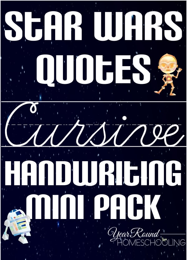 Free Star Wars Cursive Copywork 