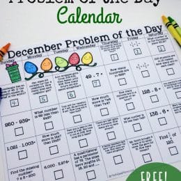 Free December Math Problem of the Day Calendar