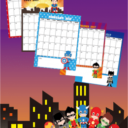 Free 2017 Superhero Calendar