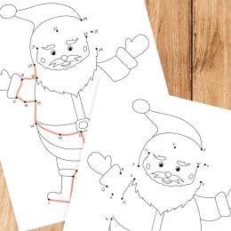 Free Santa Dot-to-Dot Printables (Numbers & Letters)