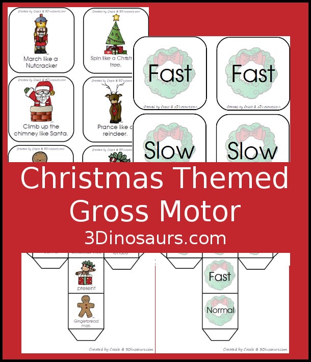 Free Christmas Themed Gross Motor Dice Game