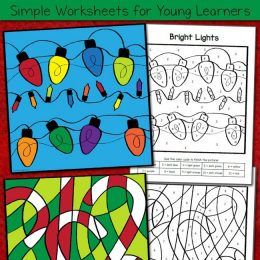 Free Christmas Color by Number Worksheets