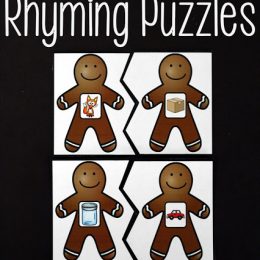 Free Gingerbread Rhyming Puzzles