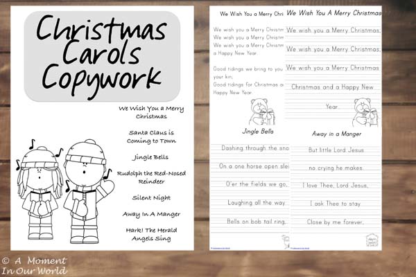 Free Christmas Carols Copywork