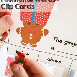 Free Gingerbread Baby Positional Words Clip Cards