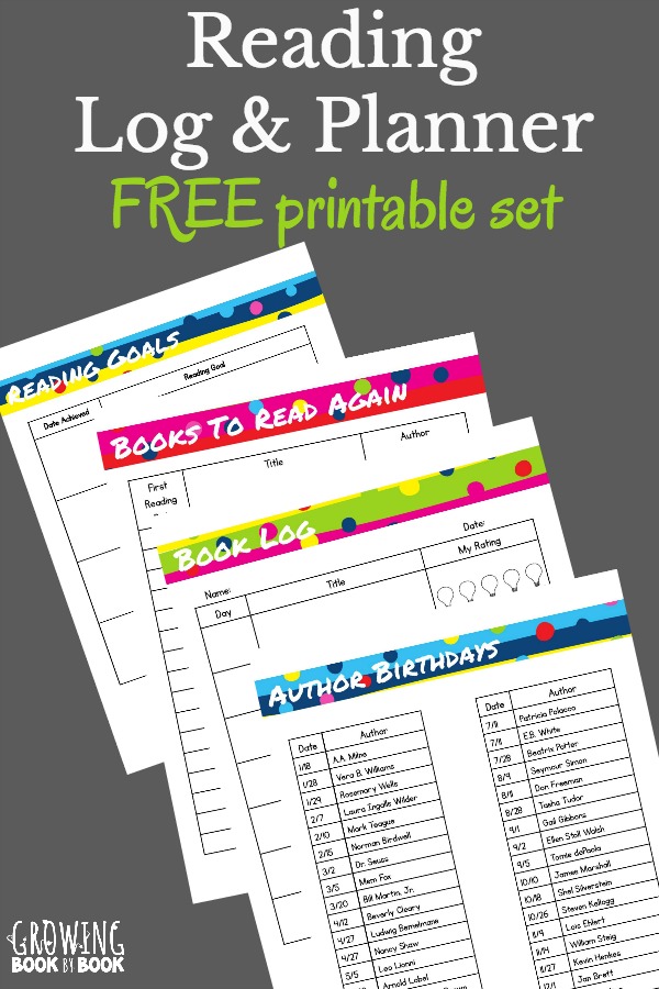 Free Reading Log & Planner Printables