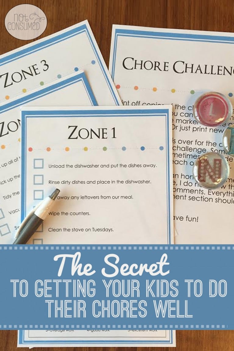 Free Chore Challenge Cards