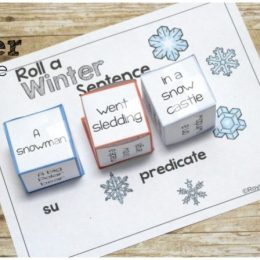 Free Winter Roll-a-Sentence Printables