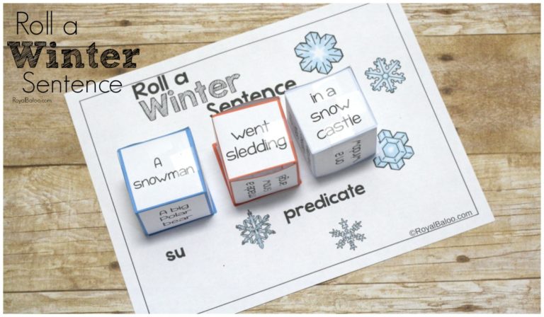 Free Winter Roll-a-Sentence Printables