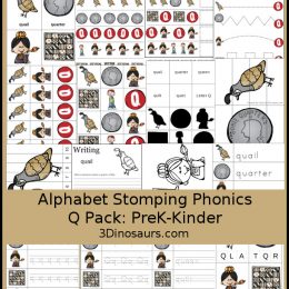 Free Alphabet Stomping Phonics Q PreK-K Pack