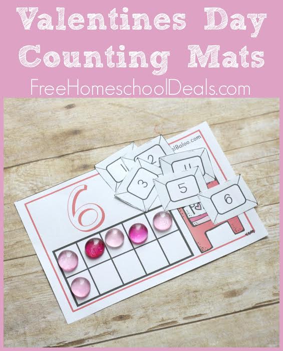 Free Valentines Day Counting Mats Instant Download