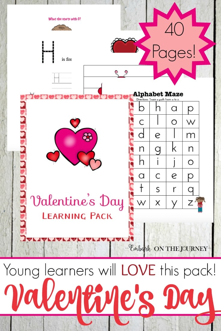 Free Valentines Day Printable Pack for Grades PreK-1 (40 Pages!)