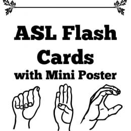 Free American Sign Language Flash Cards & Mini Poster