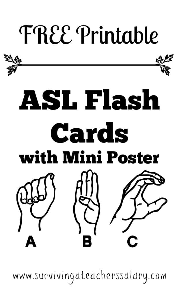 Free American Sign Language Flash Cards & Mini Poster