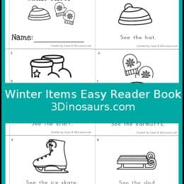 Free Winter Items Easy Reader Book