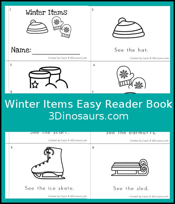 Free Winter Items Easy Reader Book