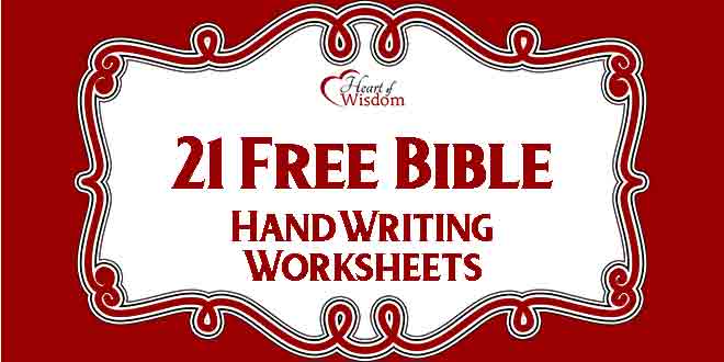 Free Bible Handwriting Worksheets