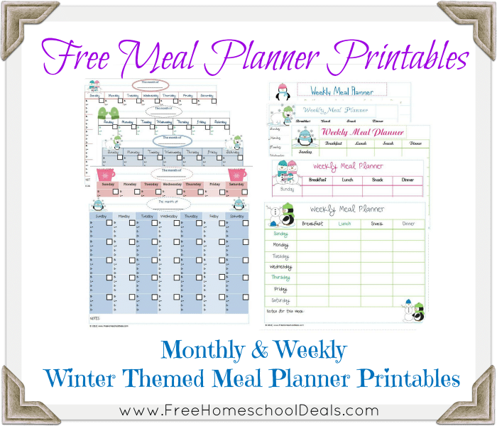 Winter Meal Plan Printables