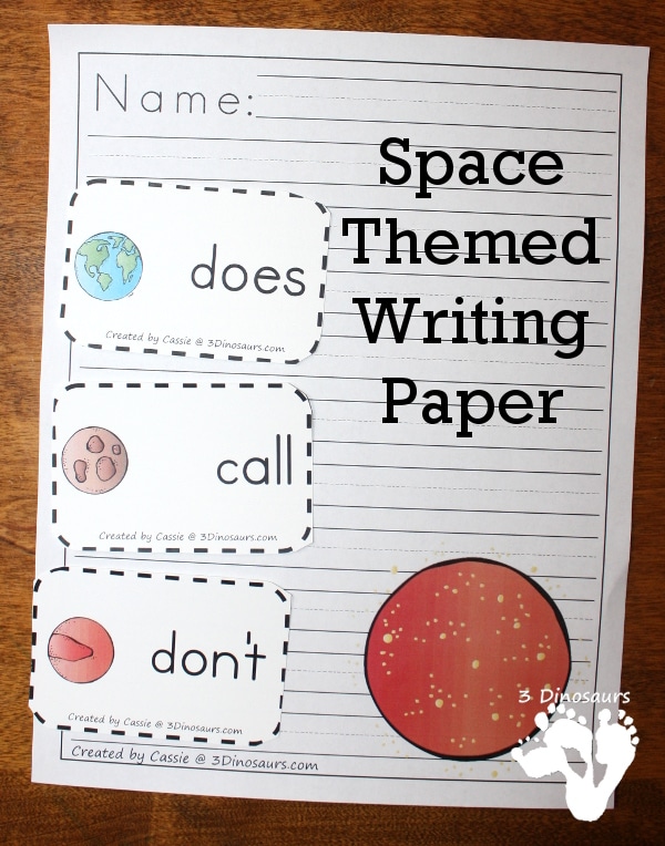 Free Space Themed Writing Paper