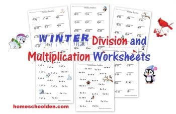 FREE Winter Division and Multiplication Worksheets