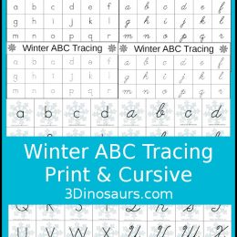 Free Winter ABC Tracing Worksheets (Print & Cursive)