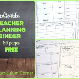 Free Editable Teacher Planning Binder