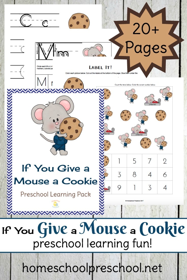 Free If You Give a Mouse a Cookie Preschool Pack