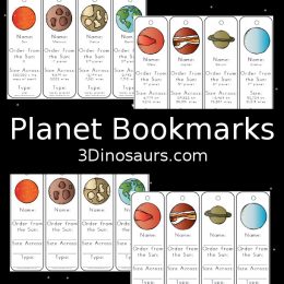 Free Planet Facts Bookmarks