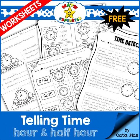 Free Telling Time Worksheets Sampler