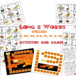 Long E Word Sort, Games and Activities packet