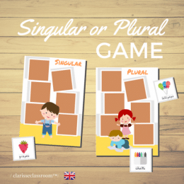 Free Singular and Plural Nouns Game