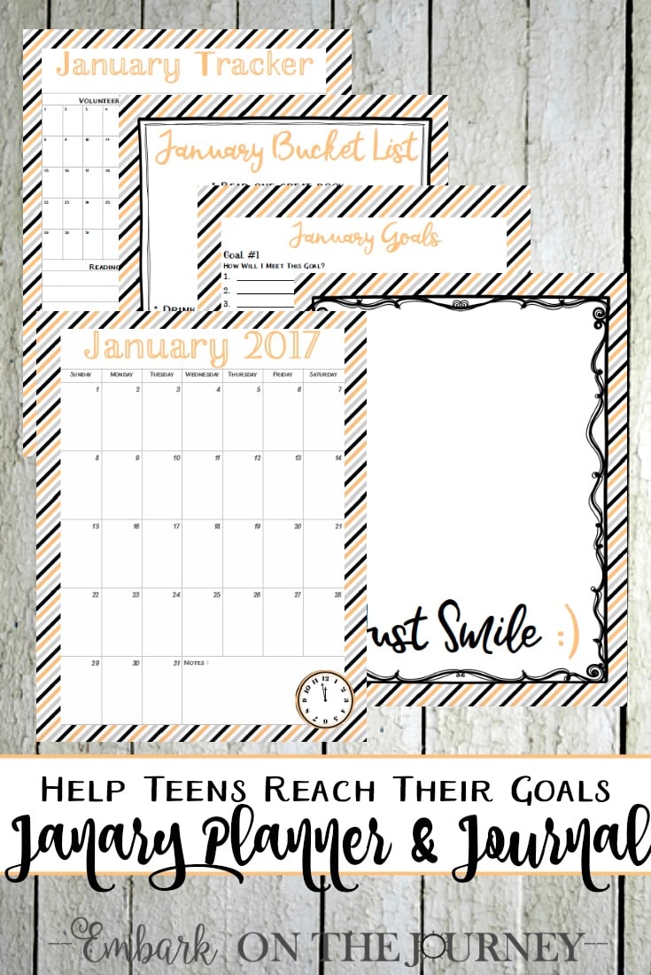 Free January Teen Planner & Journal