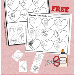 Free Valentines Day Rhyming Cut & Paste Printables