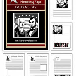 Free President's Day Notebooking Pages